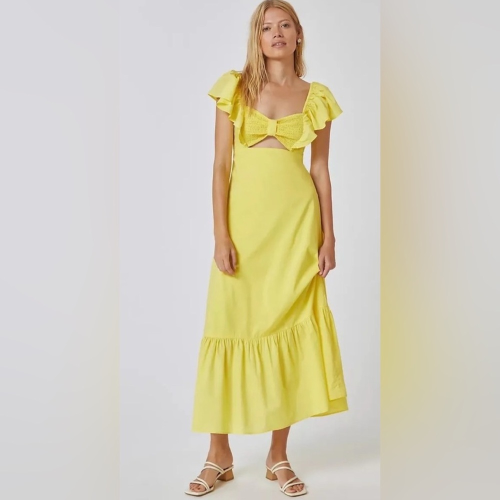 FARM Rio Yellow Ruffle Dress
